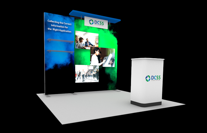 10' Houston Portable Layered Pillowcase Rental Display w/ Counter (RTID41933NR)