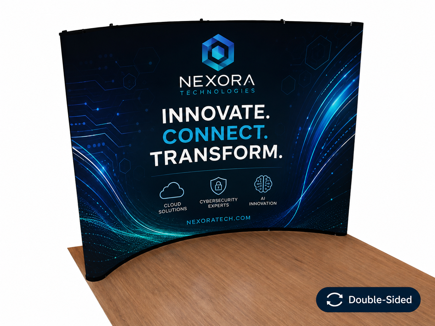 Graphic Refresh - 10' Instand Curved Magnetic Double-Sided Inkjet Pop-up w/ Endcaps (AB2016DN-GR)