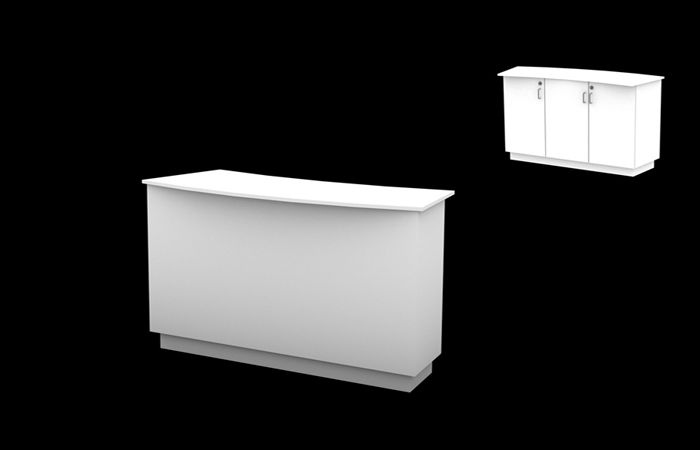 Owl 38" Curved Rectangular Rental Counter (RTCT303)