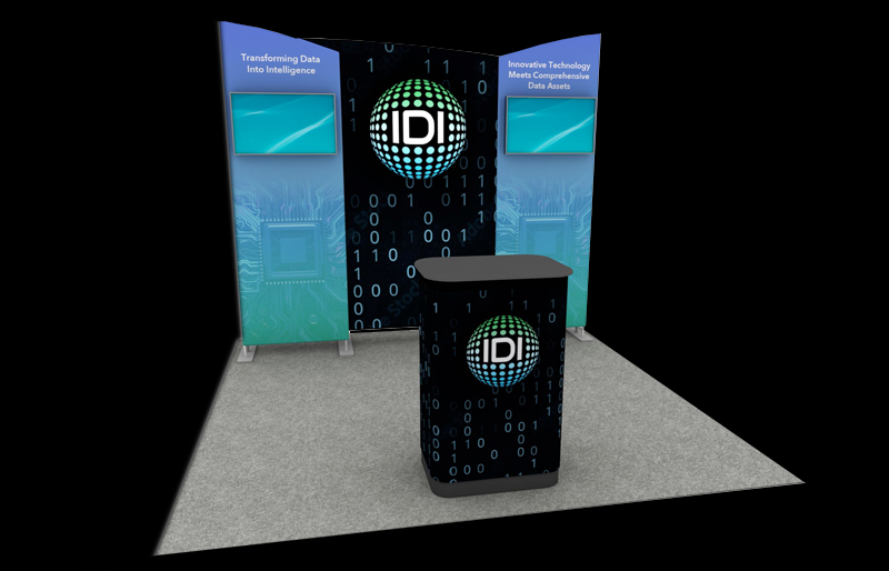 10' x 10' FabLite Display w/ Dual Monitors and RollOne Counter (ID0515)