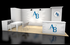 10' x 20' DesignLine Inline Display w/ Lounge Seating and Reception Counter (ID0528)