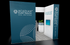 20' x 20' Custom Modular Island w/ Aquarium Podiums and Semi-Private Meeting Area (ID0557)