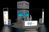 20' x 20' DesignLine Island Exhibit w/ Walk-In Storage and Backlit Kiosks (ID0565)