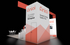 20' x 30' Modular Island Exhibit w/ Tower Storage, Presentation Areas and Overhead Banner (ID0576)