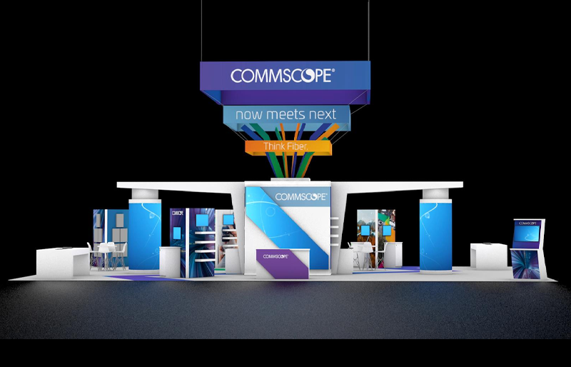 40' x 60' Custom Island Exhibit w/ Multi-Level Hanging Structures (ID0587)