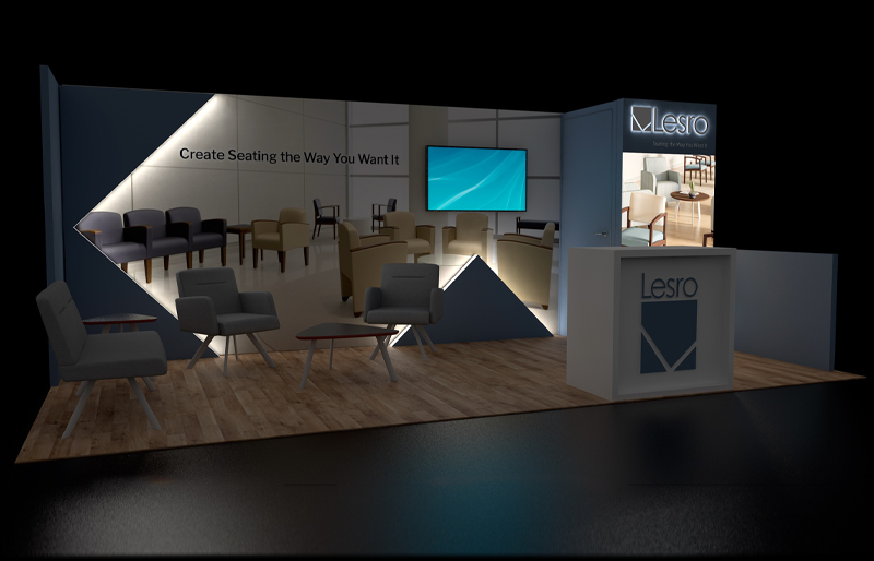 10' x 20' Scalable DesignLine Display w/ Dimensional Accent Lighting (ID0615)