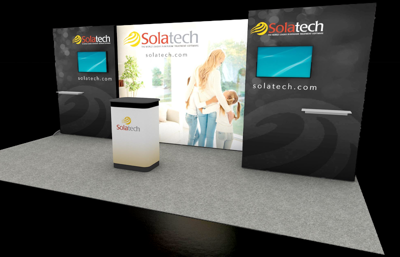 10' x 10' Scalable Portable Backlit LightWall Display w/ Monitor and RollOne Counter (ID0629)