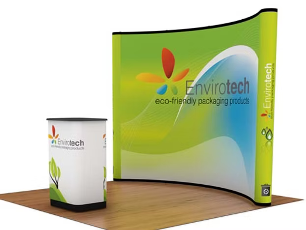 10' Instand Curved Magnetic Pop-up Display w/ Endcaps and Counter (AB2016ON)