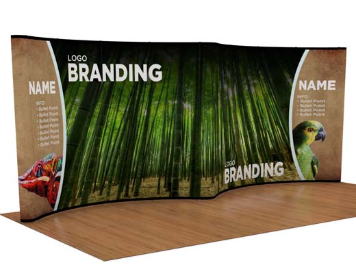 Graphic Refresh - 20' Instand Curved Magnetic Inkjet Pop-up w/ Endcaps (AB3002N-GR)
